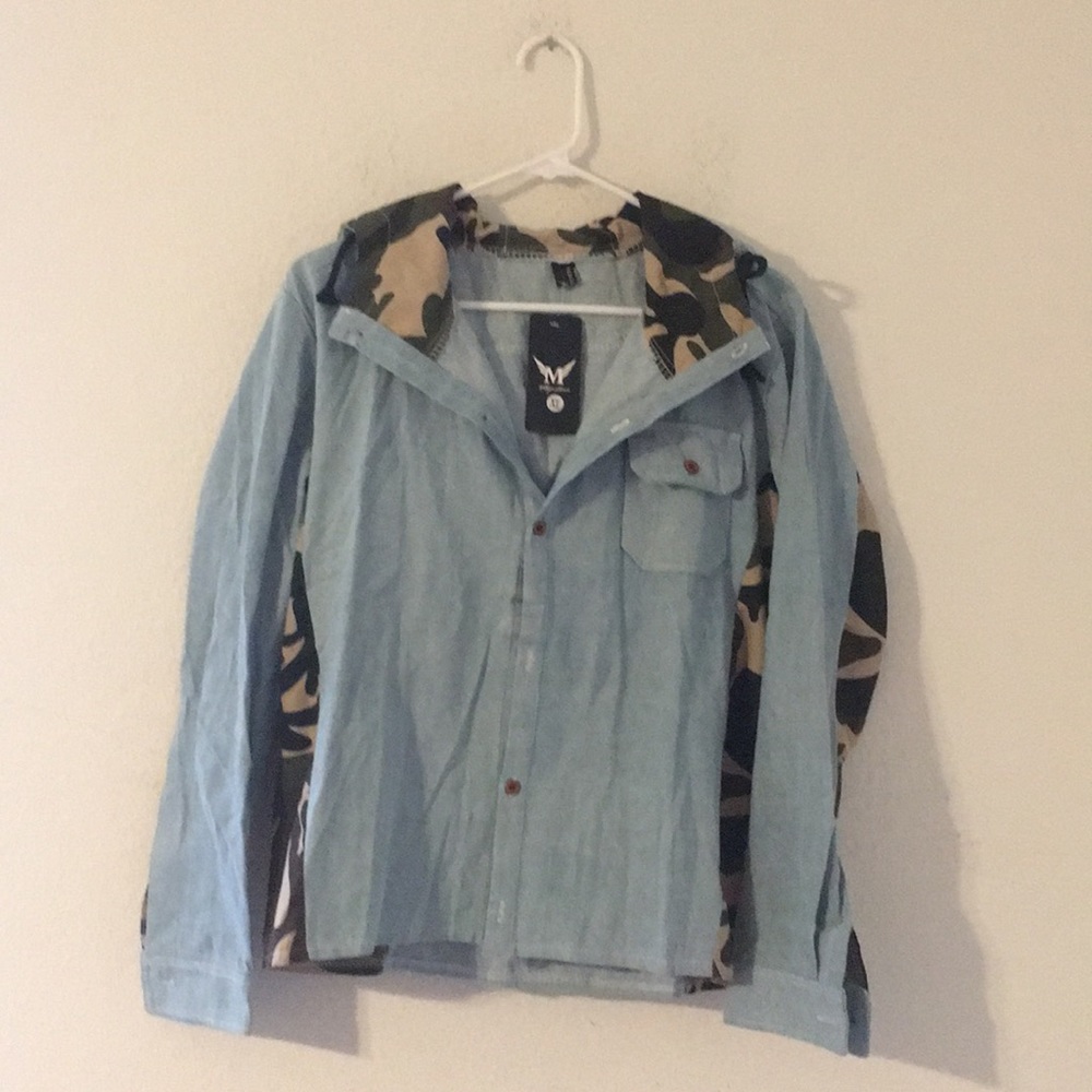 Nwt Mymstorm mens Camouflage hooded shirt xl